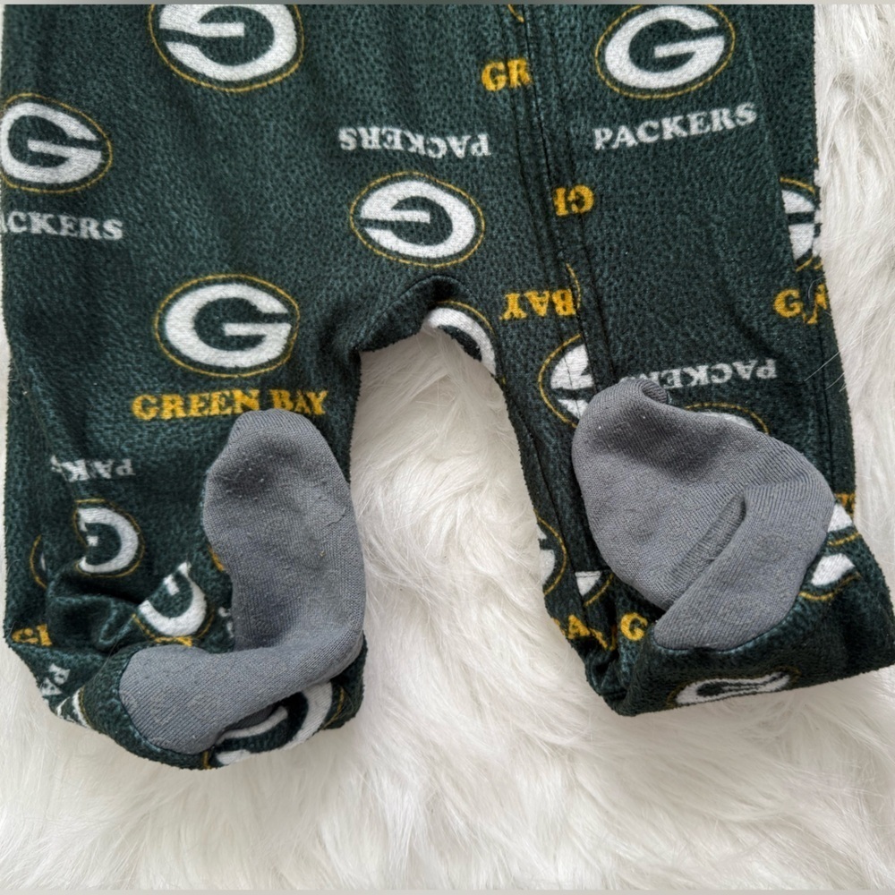 NFL Green Bay Packers Kids Footie Pajamas - Green and Gold - Picture 4 of 4